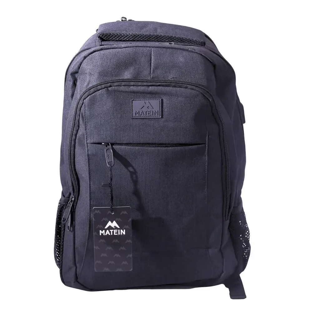 MATEIN Black Travel Laptop Backpack USB Port Multi Pocket NWT